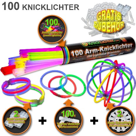 Glow-Sticks Leuchtstäbe als Armreif